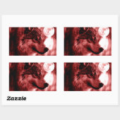 Wolf Ogen & Maan Rechthoekige Sticker (Vel)