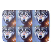 Wolf olie verf de essentie van schoonheid, badmat (Voorkant)