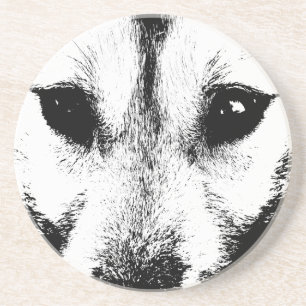 Wolf Onderzetter Husky Wolf Dog Art Onderzetter & 