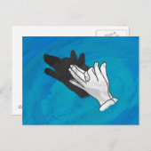 Wolf op blauw briefkaart (Voorkant / Achterkant)