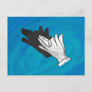 Wolf op blauw briefkaart