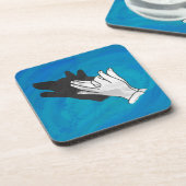 Wolf op blauw drankjes onderzetter (Linkerzijde)