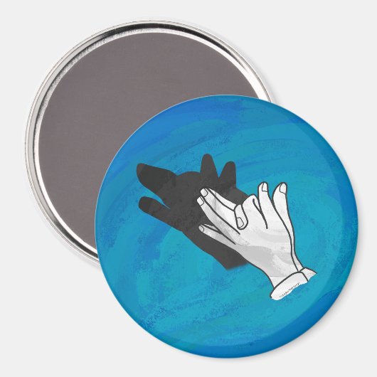 Wolf op blauw magneet (Voorkant / Achterkant)