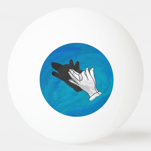 Wolf op blauw pingpongballen (Achterkant)
