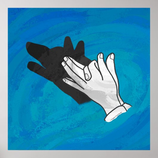 Wolf op blauw poster (Voorkant)