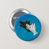 Wolf op blauw ronde button 5,7 cm (Voorkant /achterkant)