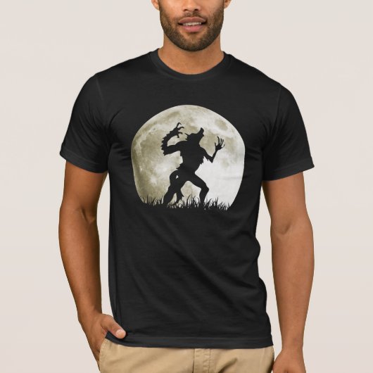 Wolf op de volle maan - Cool Halloween T-shirt (Voorkant)