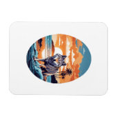 Wolf op het strand magneet (Horizontaal)