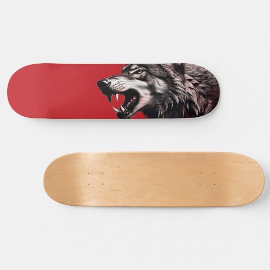 Wolf op rood skateboard (Horizontaal)