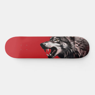 Wolf op rood skateboard