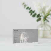 Wolf op sneeuwhorizon visitekaartje (Staand voorkant)