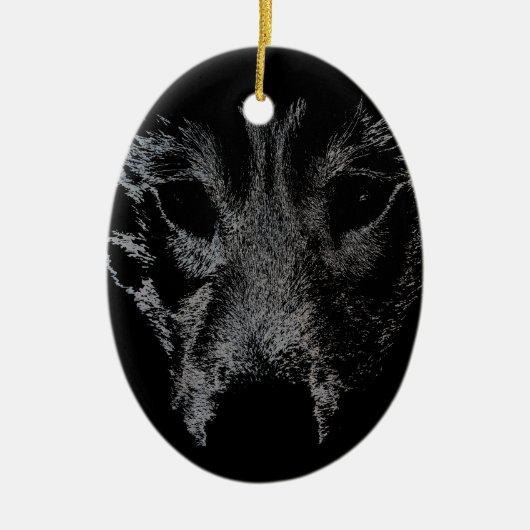 Wolf Ornament gepersonaliseerde Wolf Pup Decoratio (Voorkant)