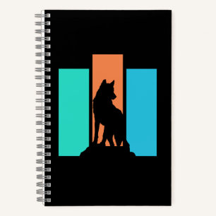 Wolf Outdoors Natuur Silhouet Notitieboek