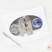 wolf ovale sticker (Envelop)