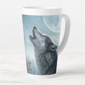 Wolf (overeenkomstig tijdschrift beschikbaar) latte mok (Rechterhoek)
