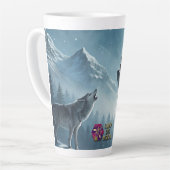 Wolf (overeenkomstig tijdschrift beschikbaar) latte mok (Linkerhoek)