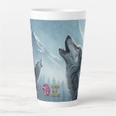 Wolf (overeenkomstig tijdschrift beschikbaar) latte mok (Voorkant)