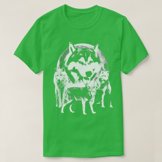 Wolf Pack 90s y2k Epic Moon Zwart T-shirt (Design voorkant)