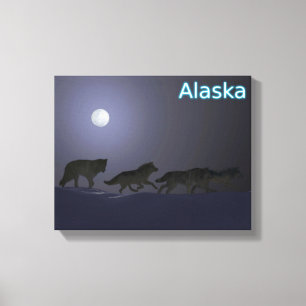Wolf Pack - Alaska Canvas Afdruk