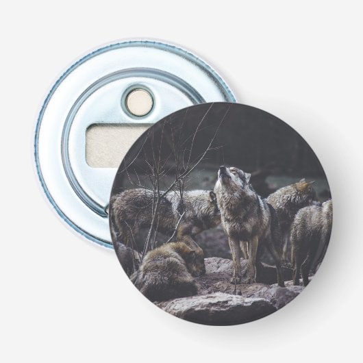 Wolf Pack Button Flesopener (Voorkant)