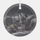 Wolf Pack Glas Ornament (Voorkant)