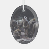 Wolf Pack Glas Ornament (Voorkant links)