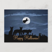 Wolf Pack Happy Halloween Witch Carte postale (Devant)