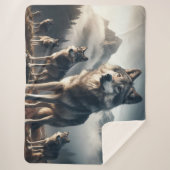 Wolf Pack in de bergen Sherpa Deken (Voorkant)