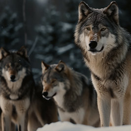 Wolf Pack in Winter Snow Jigzaag Puzzle Legpuzzel