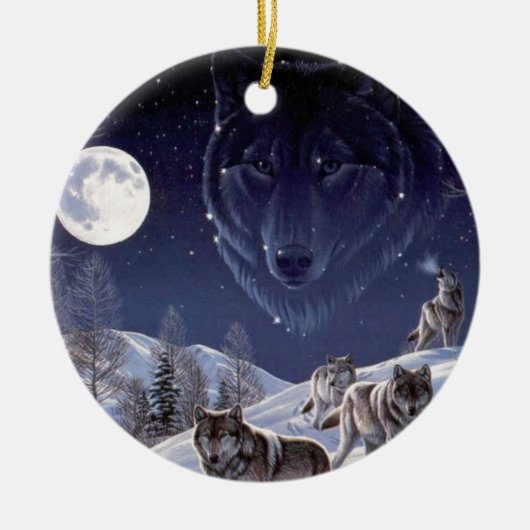 Wolf Pack Keramisch Ornament (Voorkant)