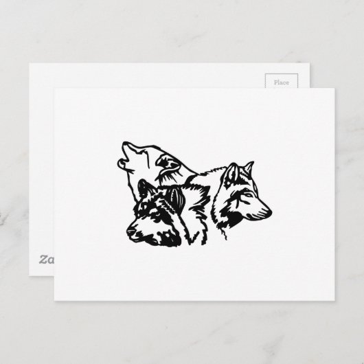 Wolf Pack Outline Briefkaart (Voorkant / Achterkant)