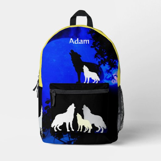 Wolf pack Print Cut Sew Bag Bedrukte Rugzak (Voorkant)