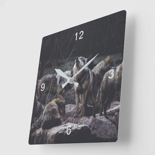 Wolf Pack Vierkante Klok (Hoek)