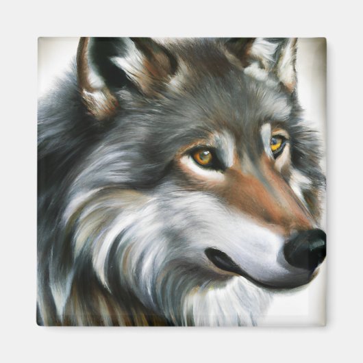 Wolf Painting Magneet (Voorkant)