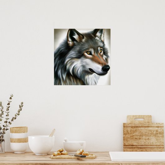Wolf Painting Poster (Keuken)