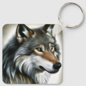 Wolf Painting Sleutelhanger (Achterkant)