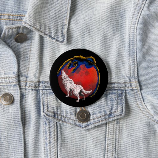 Wolf Panther Lunar Eclipse Button (In situ)