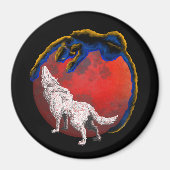 Wolf Panther Lunar Eclipse Magnet Magneet (Voorkant)