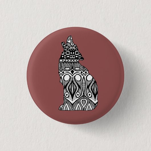 Wolf Pattern Button (Voorkant)