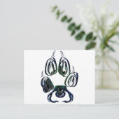 Wolf Paw Print Briefkaart (Staand voorkant)