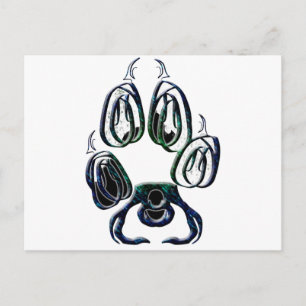 Wolf Paw Print Briefkaart