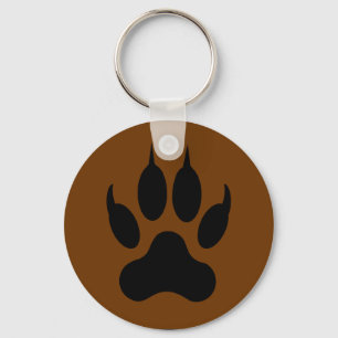 Wolf Paw print dubbelzijdig Sleutelhanger