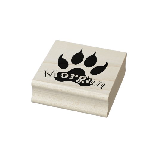Wolf Paw Print met naam Monogram handtekening Seal Rubberstempel (Stempel)