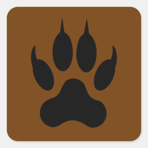 Wolf Paw Print Vierkante Sticker