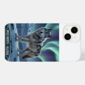 Wolf Phone Case 🐺🌌 | Northern Lights Art ❄️ (Achterkant (horizontaal))