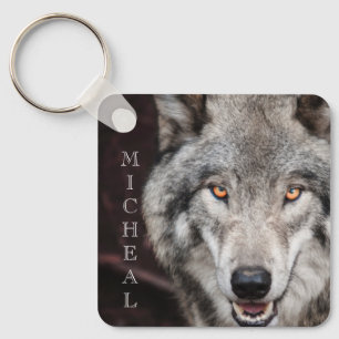 Wolf Photo - Persoonlijke naam Sleutelhanger