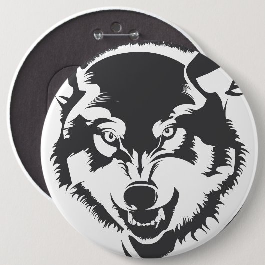 Wolf Pinback Button (Voorkant /achterkant)