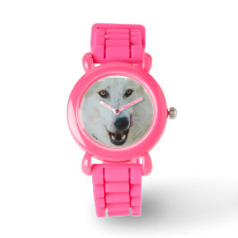Wolf Pink Glitter Horloge
