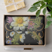 Wolf Pink Yellow Floral Artwork Tissuepapier (Geschenk)