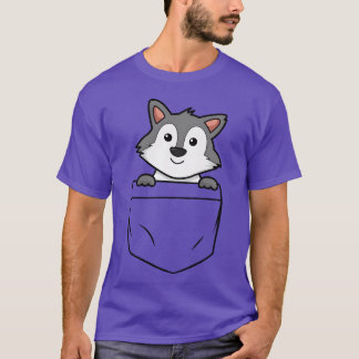 Wolf Pocket dierentasje voor kinderen knuffel T-shirt